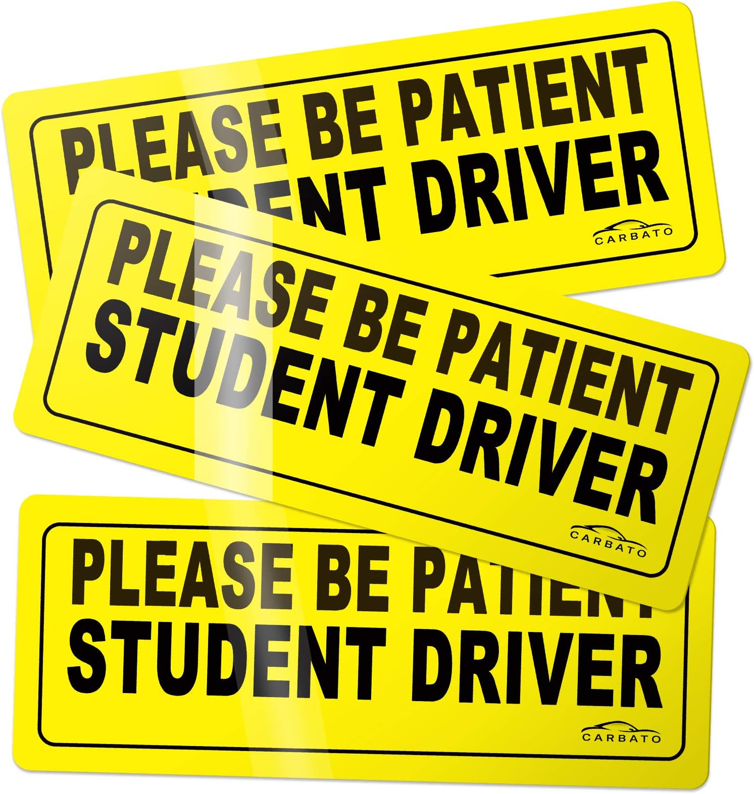 Student Driver Magnet Safety Sign - Car Vehicle Reflective Sticker Bumper for New Drivers - Set of 3