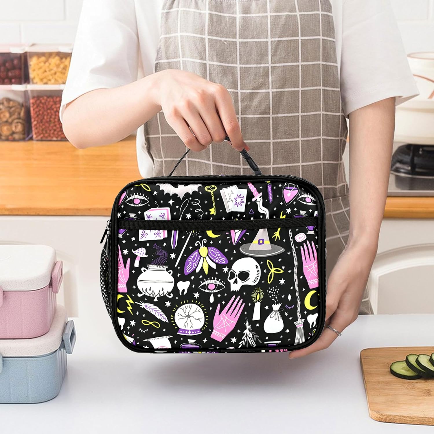 Goth Magic Insulated Lunch Box Reusable Lunch Bag Women Men Cooler Tote Bag For Kids Boys Girls Work Picnic School Office - Image 5