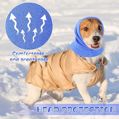 Miniatura 5 de 5 unidades de 3 tamaños para la cabeza de perro, calentador de cuello y orejas de perro, cálido invierno para mascotas, almohadillas para las orejas