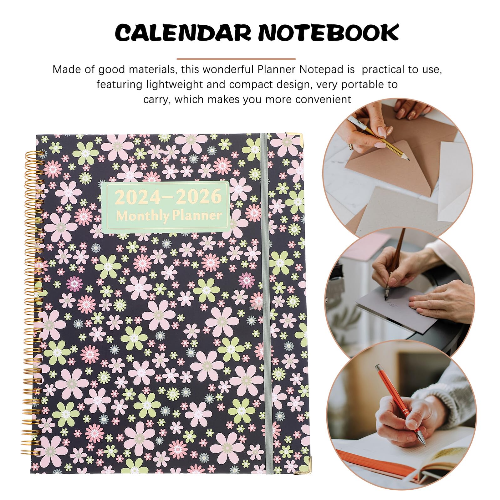 TEHAUX Notebook per Pianificazione Portatile Agenda Accademica Inglese Spiralata Planner Giornaliero Leggero e Compatto per Ufficio Scuola e Casa