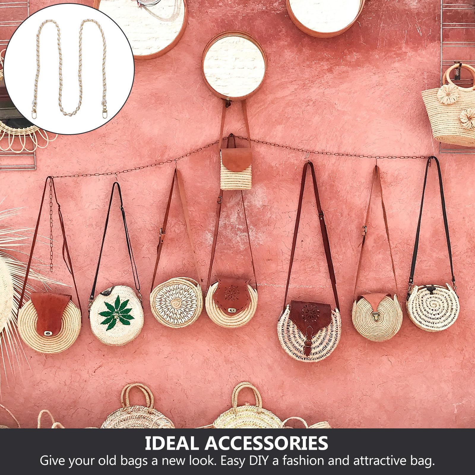 SHINEOFI 3stücke Ketten Schultergurt Für Handtaschen Verstellbarer Crossbody Riemen Aus Pu Umhängetaschen Und Messenger Bags Modisches Accessoire Für Damen