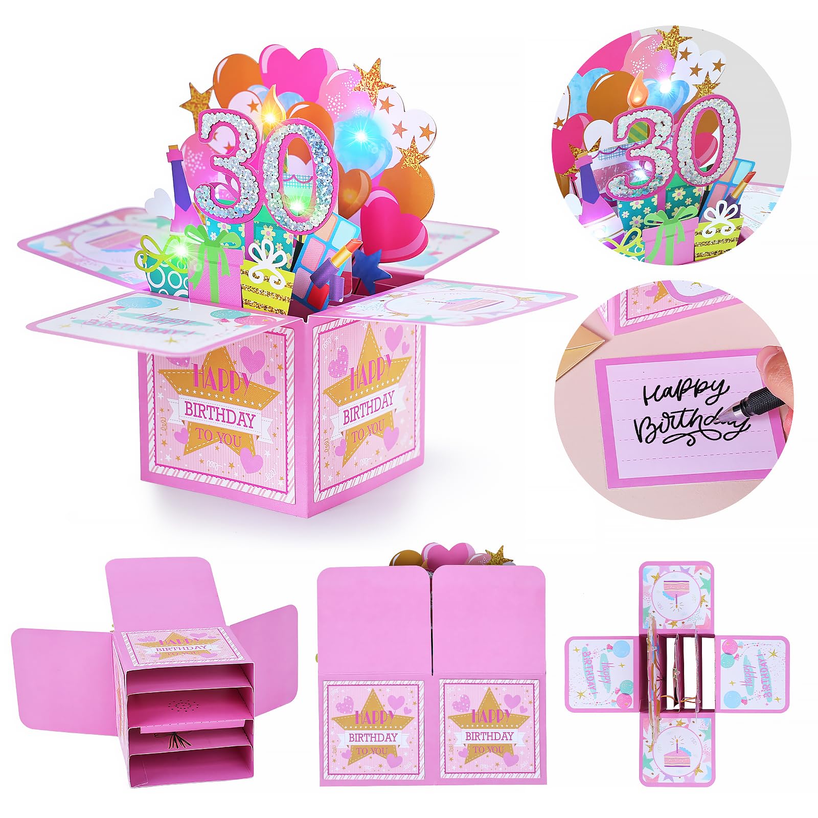 Carte D'anniversaire 90 Ans, Carte De Vœux Pop-up 3D, Carte De Vœux D