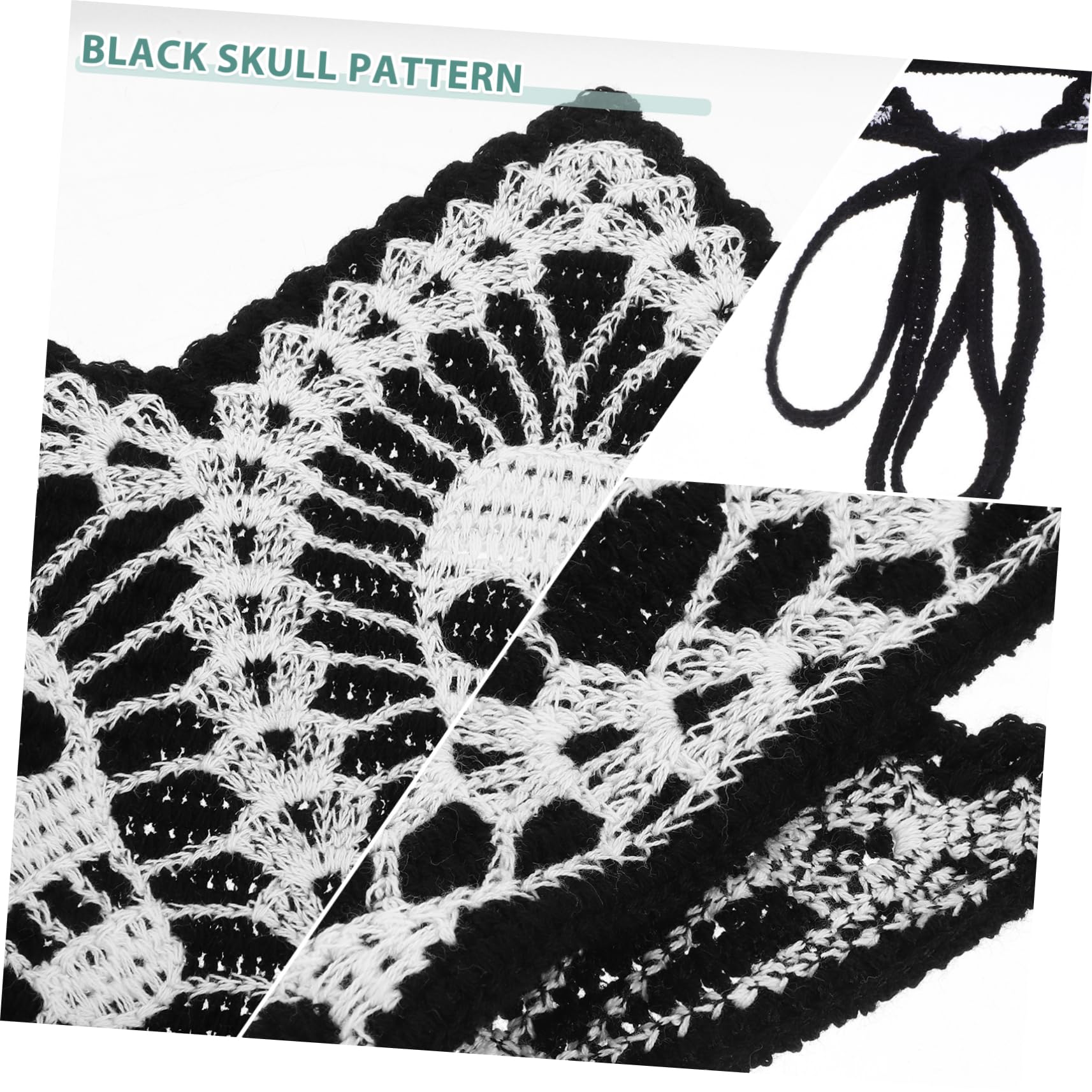 Healvian 4 Piezas Diademas Crochet Gótico Banda para Halloween Mujeres Fiesta