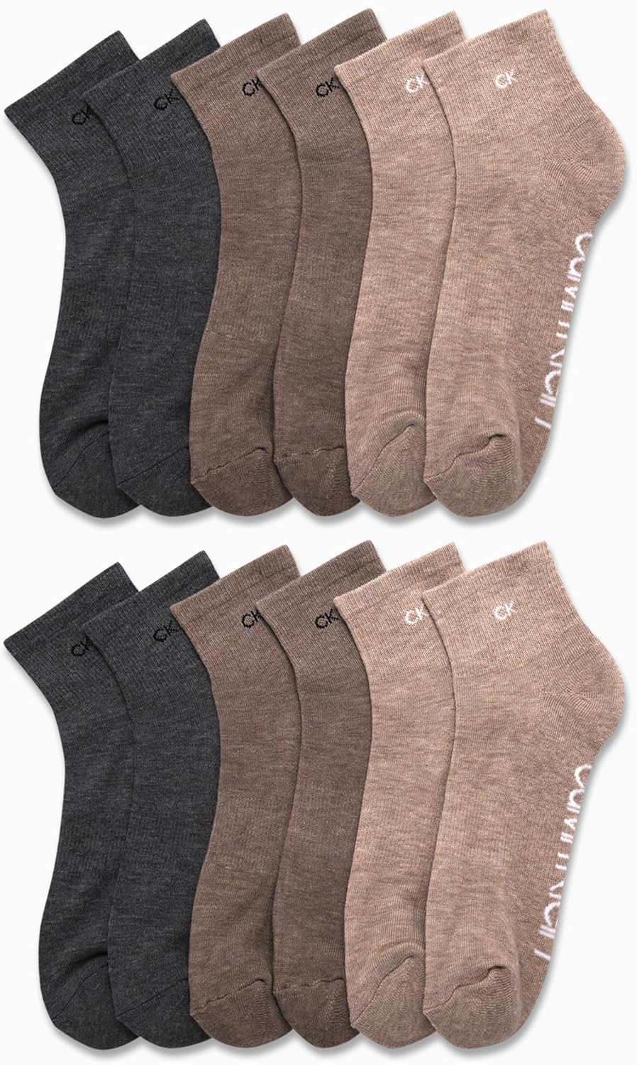 Calvin Klein Mens Quarter Socks - 12 Pack Soft Cushioned Athletic Performance Quarter Cut Ankle Socks for Men - Image 2