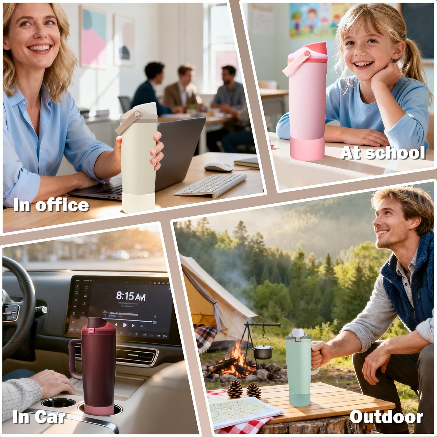 HEYSKAY 2PCS Silicone Boot Compatible with Owala 30oz & 40oz FreeSip Sway and 40oz Tumbler, Anti-Slip Bottom Boot Water Bottle Protective Sleeve(Mahogany X2)