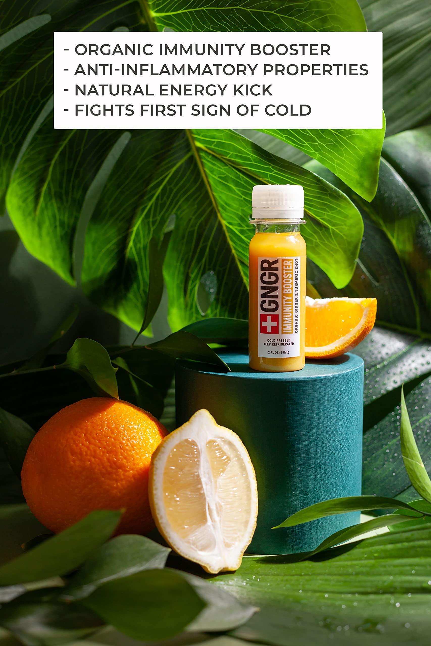 Immunity Booster Organic Ginger Shot with Turmeric, Ginger Juice