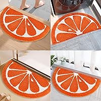 Vista 3 de Tapete de baño semicírculo, tapete para entrada del hogar, absorbente antideslizante, tapete de baño esponjoso y peludo, lavable a máquina