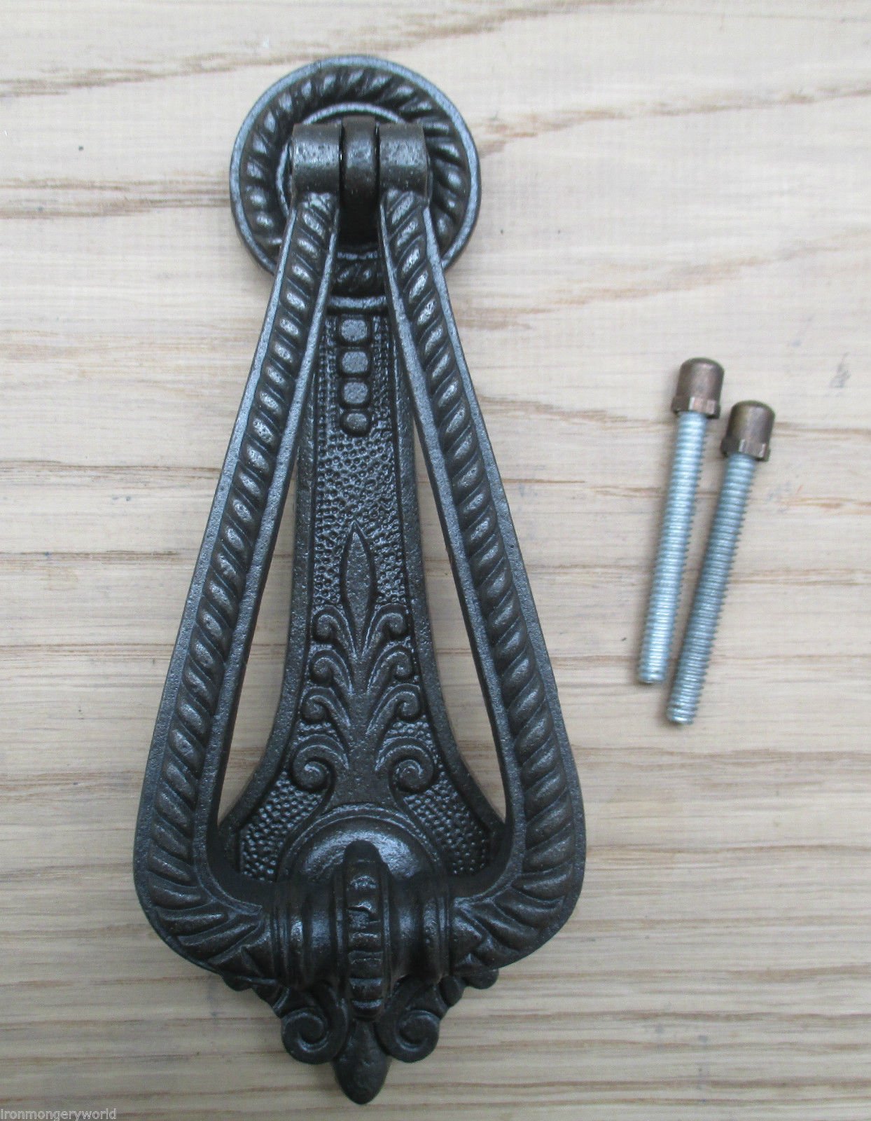 Ironmongery World Antique Cast Iron Vintage Old Style Decorative Cottage Country Door Knocker-Ari