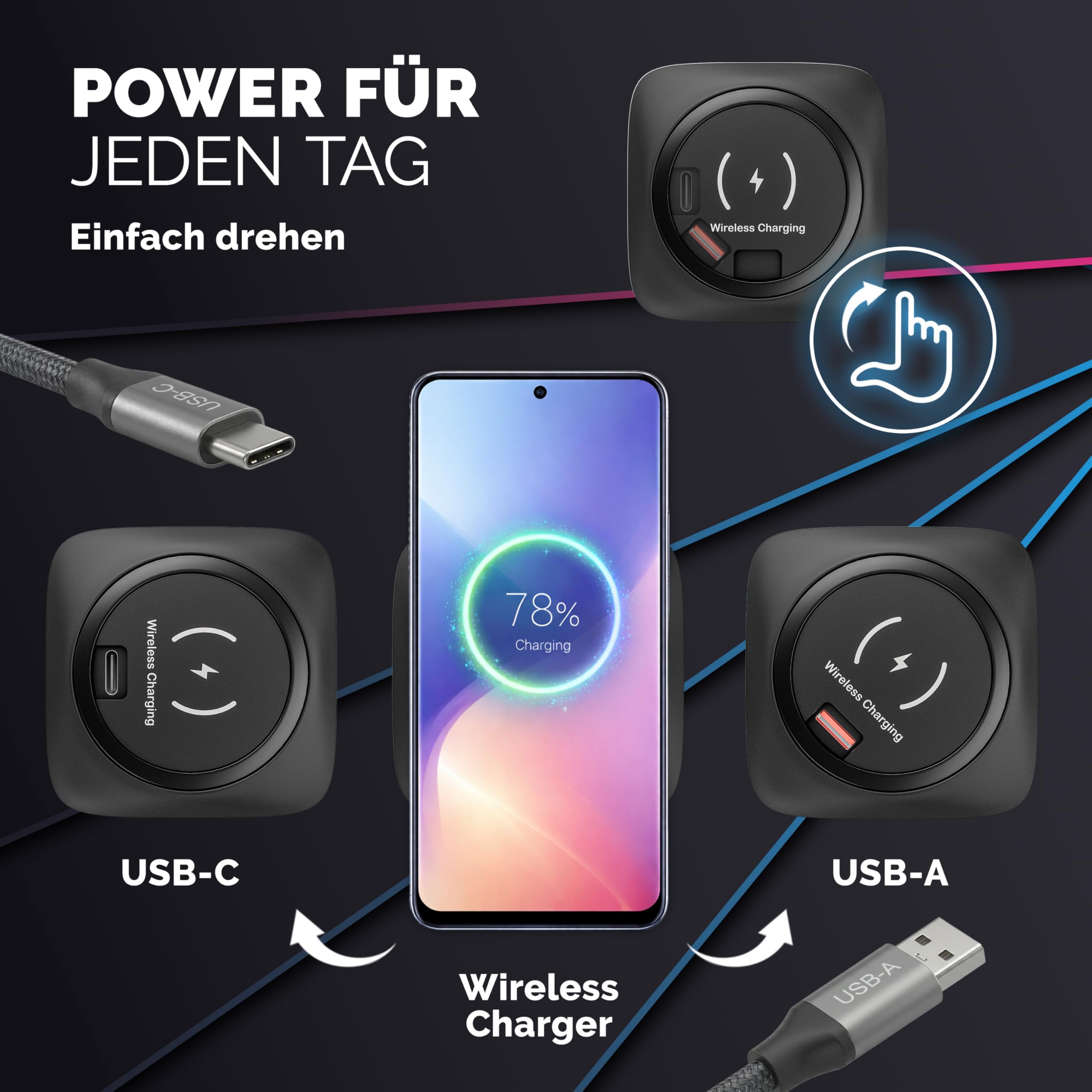 Casaria® Höhenverstellbarer Gaming Schreibtisch elektrisch 120 x 60 cm mit Wireless Charger & USB-C/A Anschluss LCD-Display Memory-Funktion 80 kg belastbar ergonomisch Gamer Carbon Optik