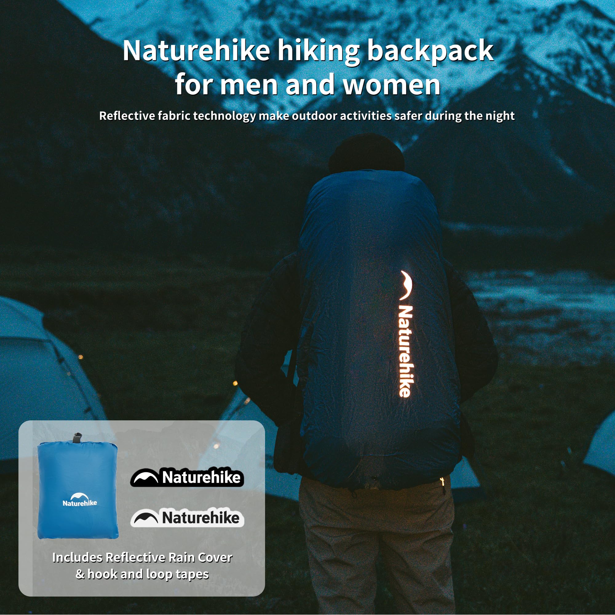 Naturehike Plecak turystyczny 25 l/35 l/70 l, dla mężczyzn i kobiet, wodoszczelny, trekkingowy, na kemping, podróż, plecak, Czarny/70l/M, M, do zastosowania na zewnątrz