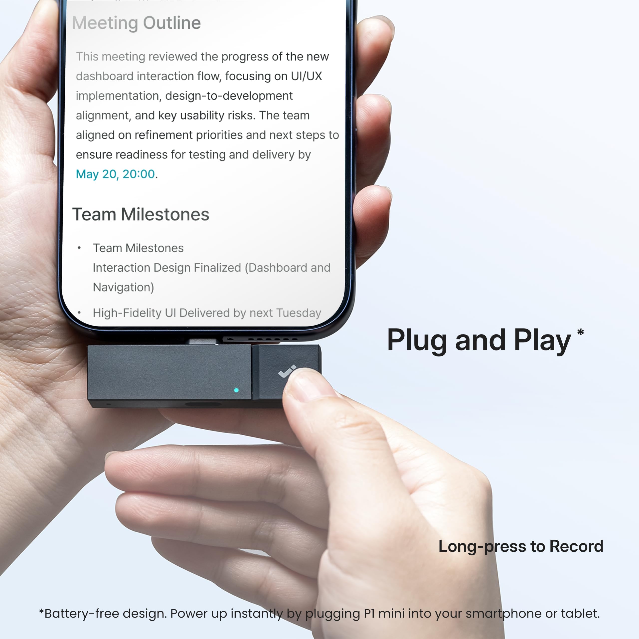 Amazon.com: HiDock P1 mini AI Voice Recorder: Smart Voice Recorder