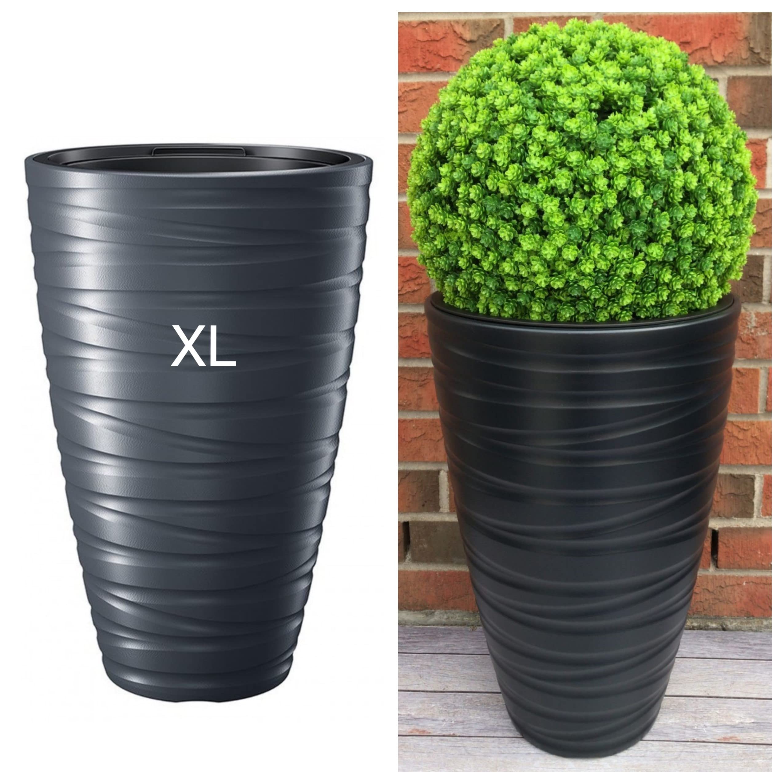 Vaso Fiori Rotondo Con Effetto Onde 3D - 4 Misure E 3 Colori - Da Interno/esterno
