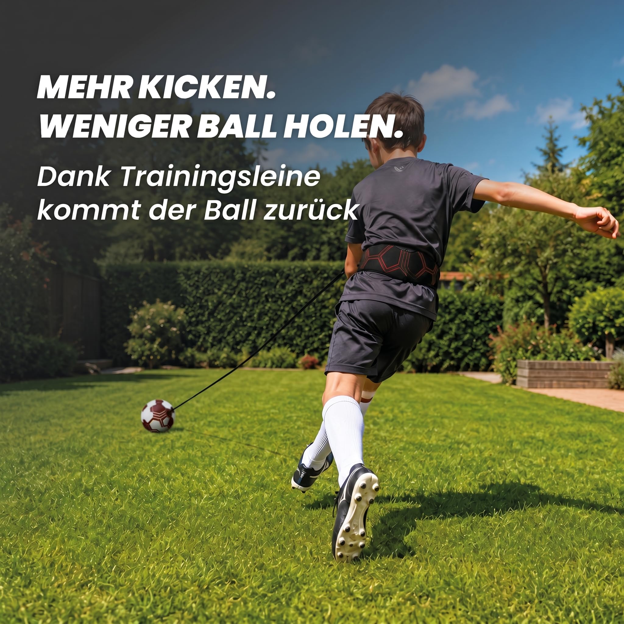 Kyto Fußball Rebounder XL 100x100 cm – Winkelverstellbar mit Ball & Pumpe