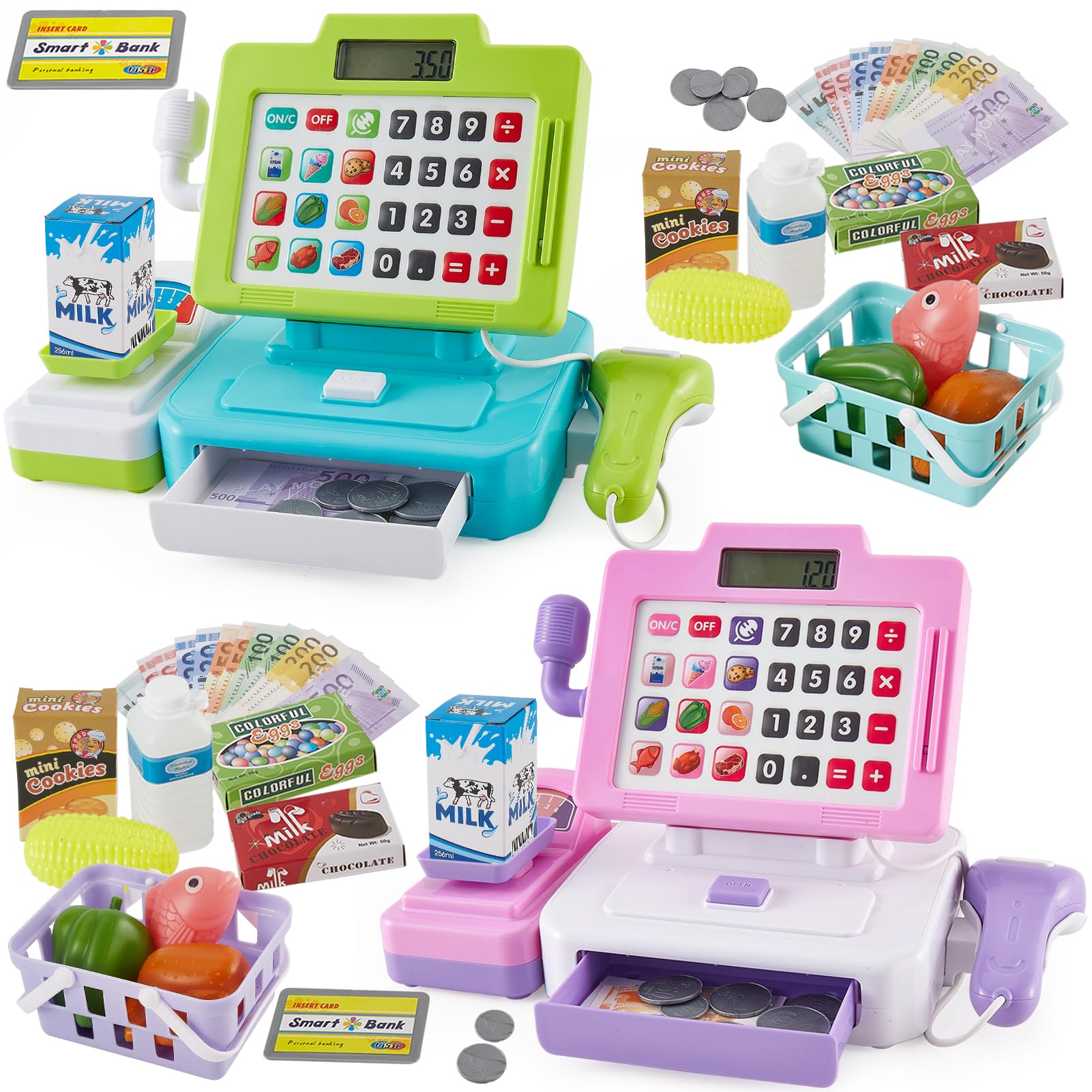 LINFUN KIDS Caja Registradora Juguetes para Niños Supermercado Juego rol