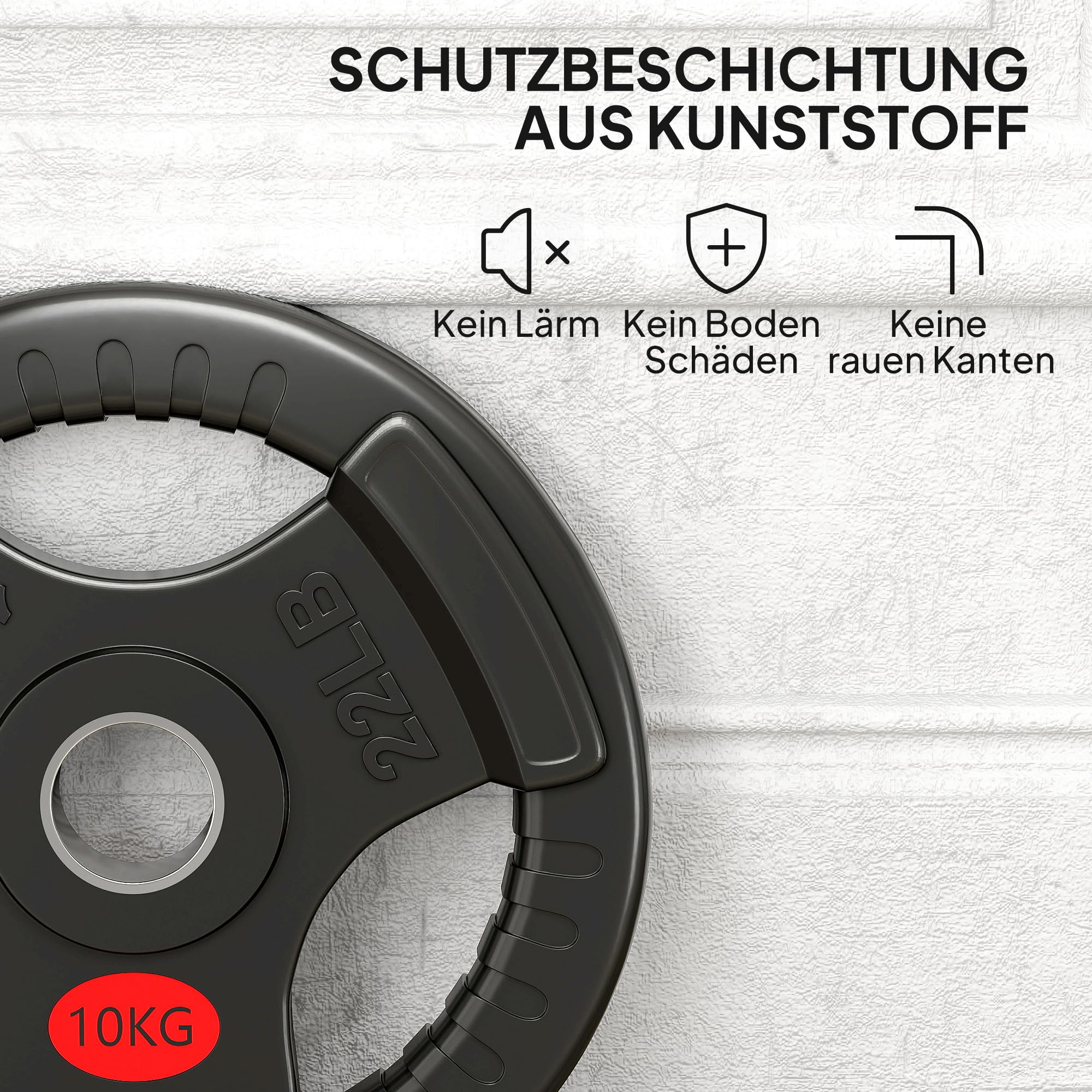 SPORTNOW 2er-Set Hantelgewichte, 2 Gewichte, Hantelscheiben-Set, Gewichtsscheiben für 5 cm Hantelstange, Ø 50 mm Bohrung, Schwarz