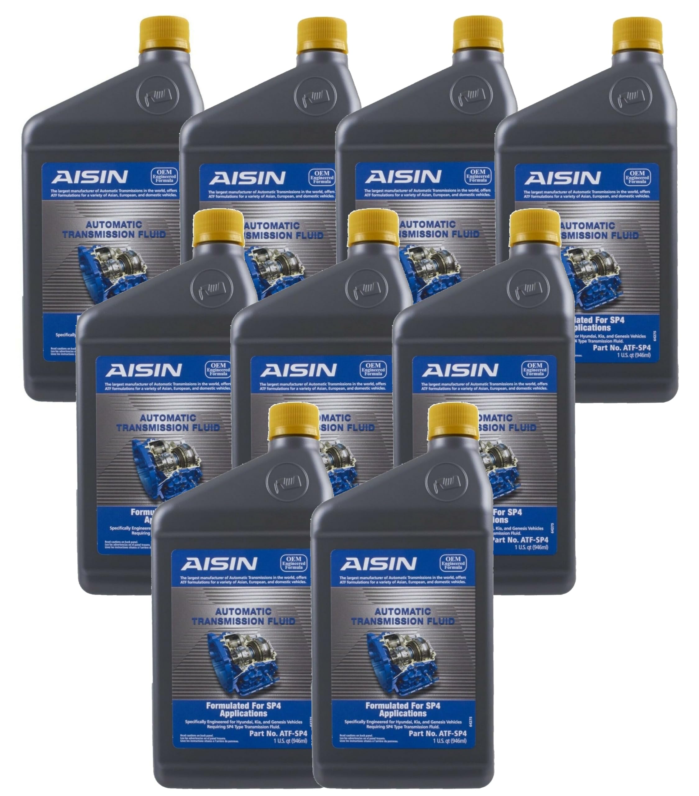 Aisin Set of 9 Auto Trans Fluids ATFSP4 for Hyundai Accent Elantra Kia Forte