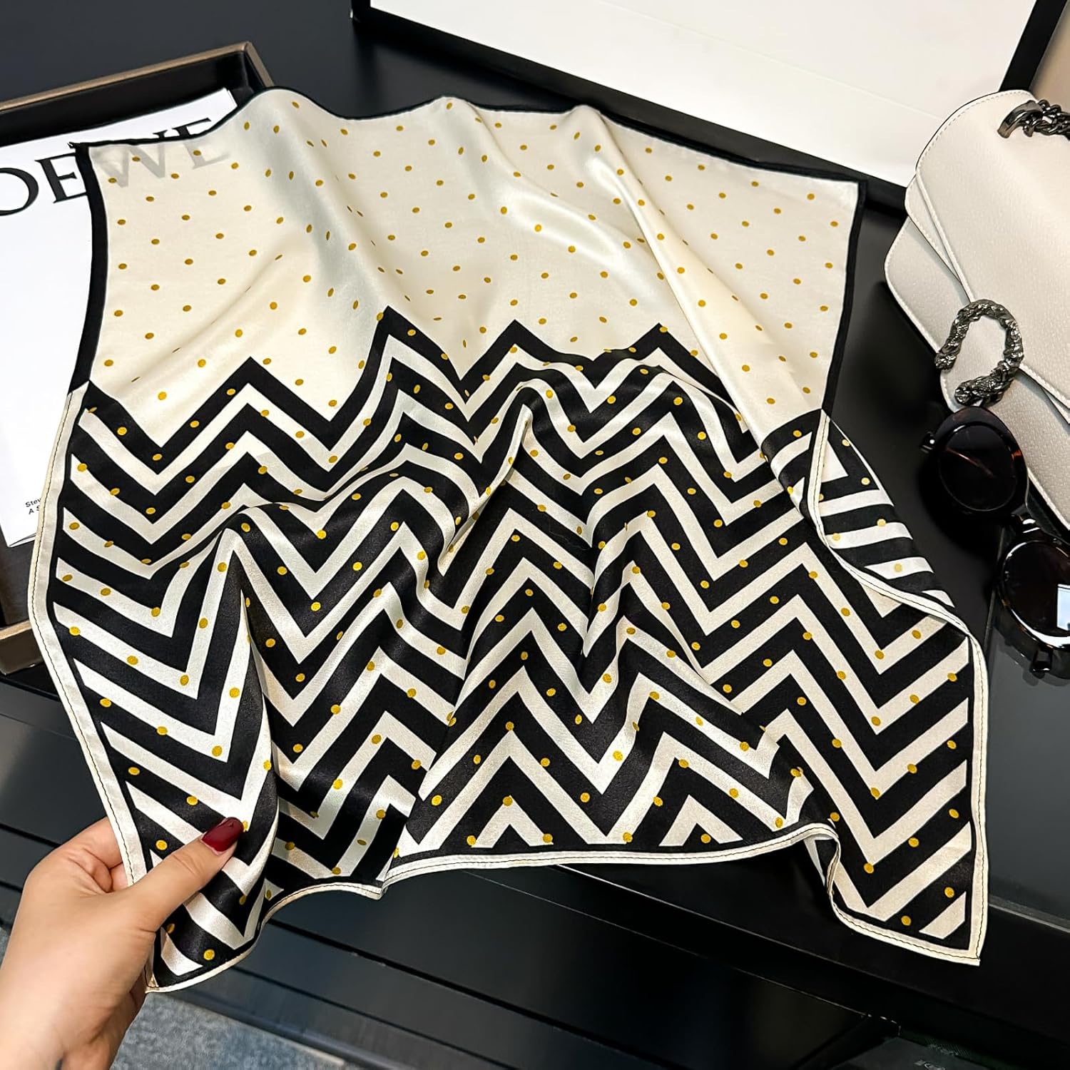 PoeticEHome Silk Neck Scarf for Women 21"x21" - 100% Mulberry Square Scarf, Soft & Lightweight with Elegant Gift Packaging - Image 2