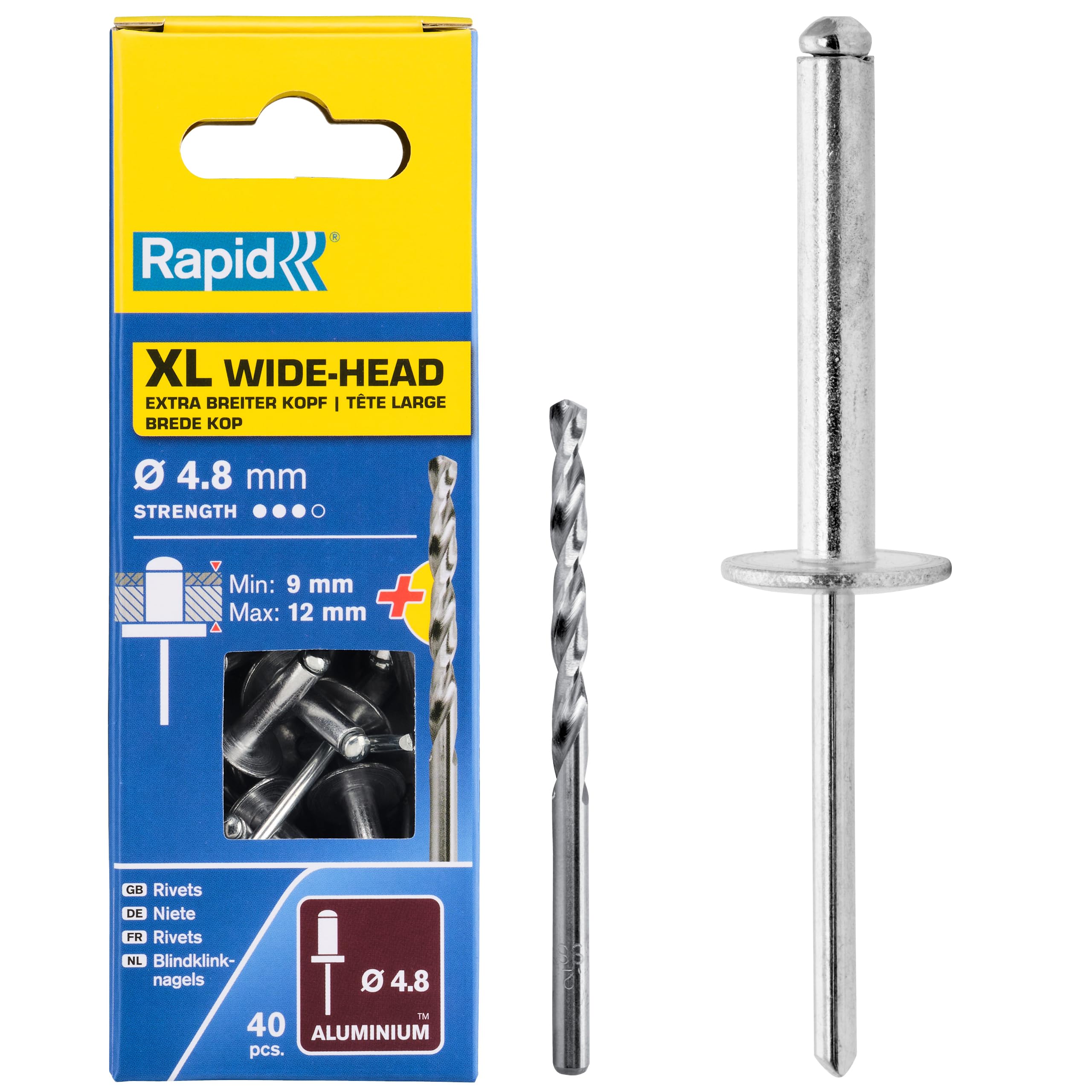 Rapid Rivets Xl Ã4.8 X 12 Mm 40 Pcs 4051661020926