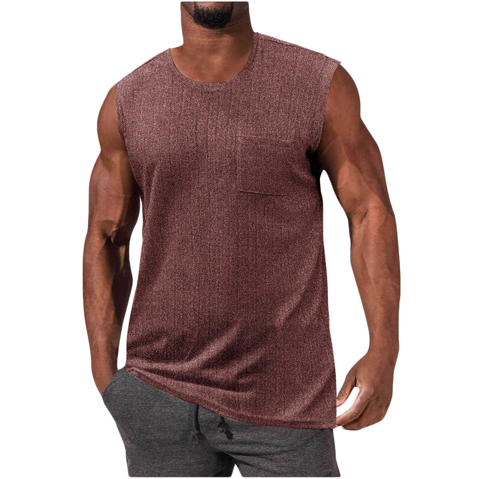 Mens Hipster Floral Knit Tank Tops Gym Cut Off Pockets Sleveless T-Shirts Summer Breathable Mesh Casual Workout Muscle Tees