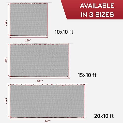 Miniatura 6 de Red de Golf, 10 pies, 15 pies, 20 pies Red Deportiva - Red de Práctica Multi-Deportiva de Servicio Pesado y Alto Impacto para Golf, Béisbol, Fútbol,