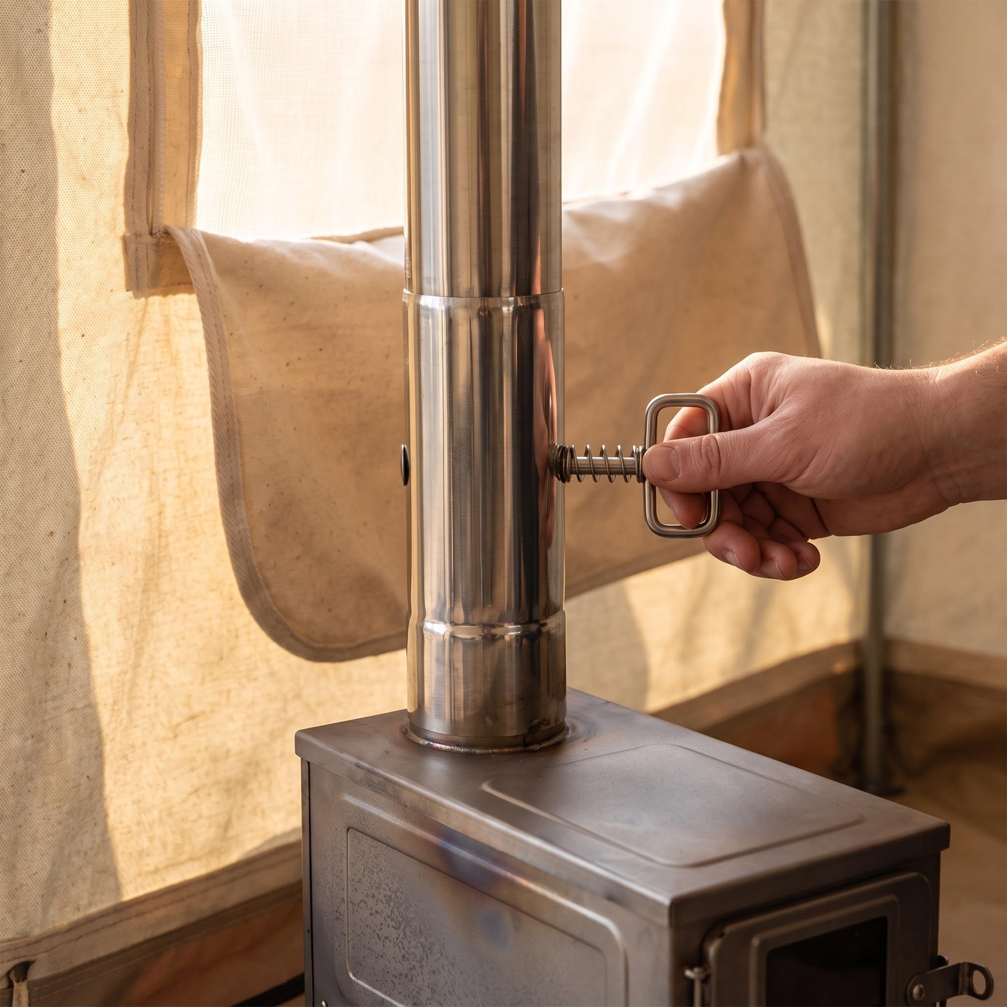 Artibetter 2 Pezzi Tubo per Stufa a Pellet: Tubo Canna fumaria per Stufa da Campeggio con serranda, di Ventilazione in Acciaio Inossidabile per cappe aspiranti e Accessori per caminetti da Esterno.
