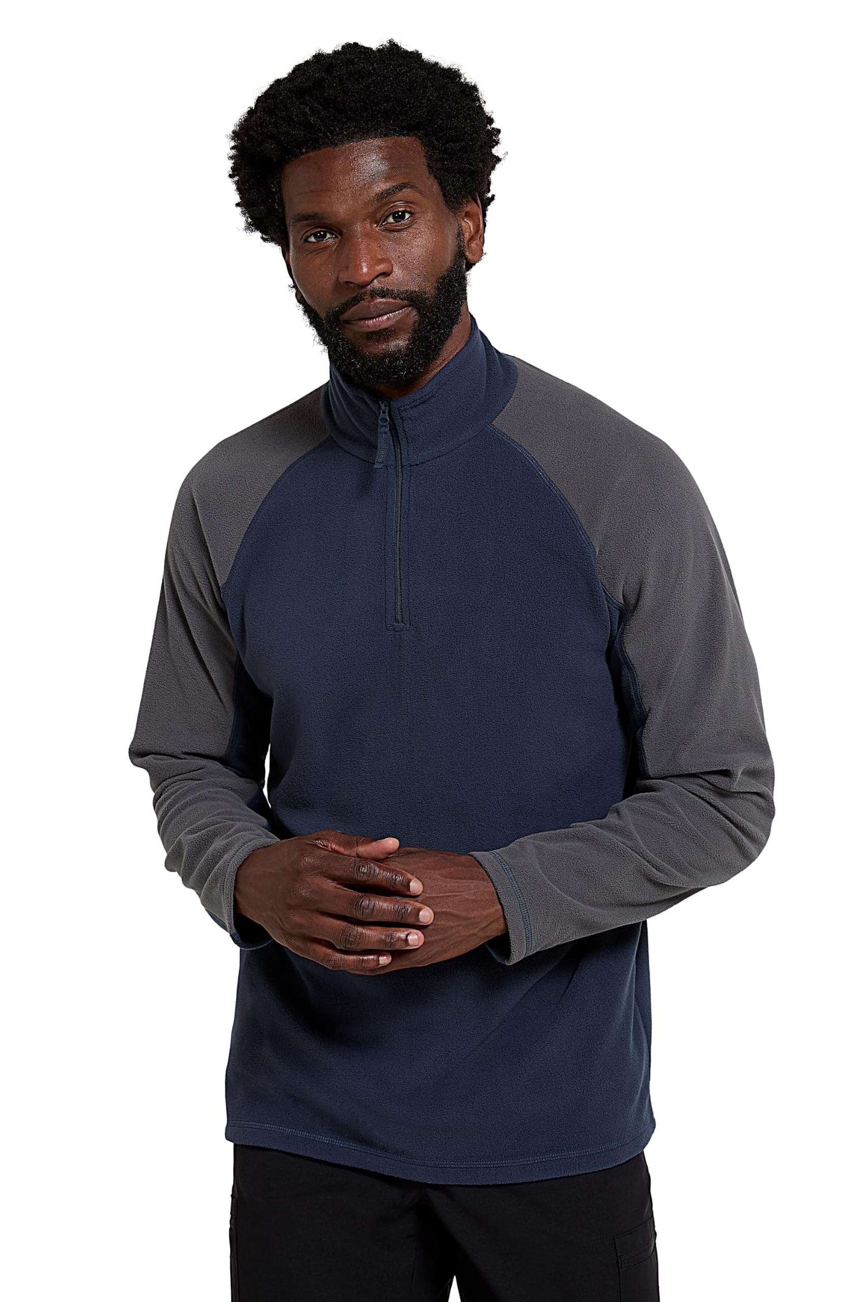 Mountain Warehouse Men's Dark Blue Ashbourne Half-Zip Fleece Jumper 3XL