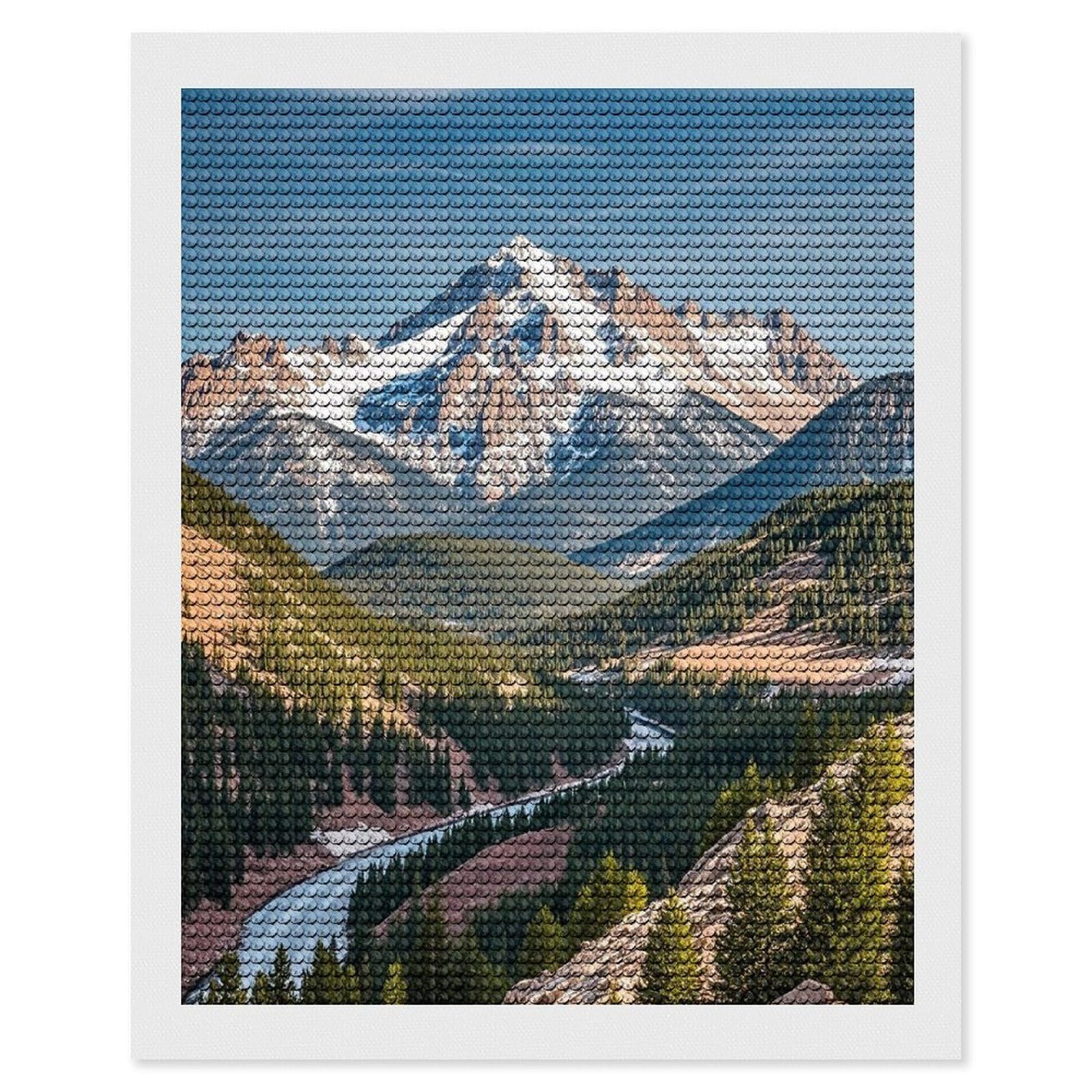 FekiLoot Pikes Peak Colorado Diamond Painting Kits for Adults Full Round Drill Diamond Art Kits for Beginners 5D DIY Diamond Dots Paintings Diamonds Pictures Gem Art Home Wall Decor 16"x20"