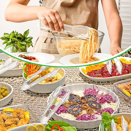 Miniatura 4 de Pinzas de plástico para servir de 6 pulgadas, utensilios de servir festoneados a granel, accesorios de charcutería, pinzas resistentes para cocinar