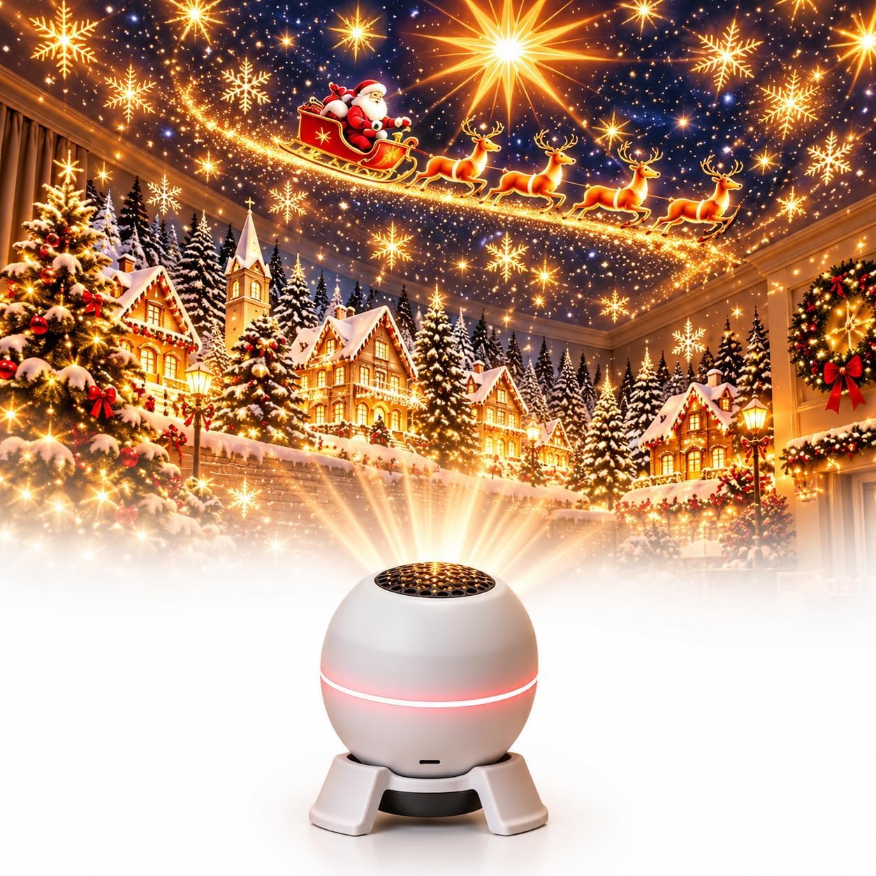 Merry Glow Christmas Projector, Magical Christmas Projection Night Light