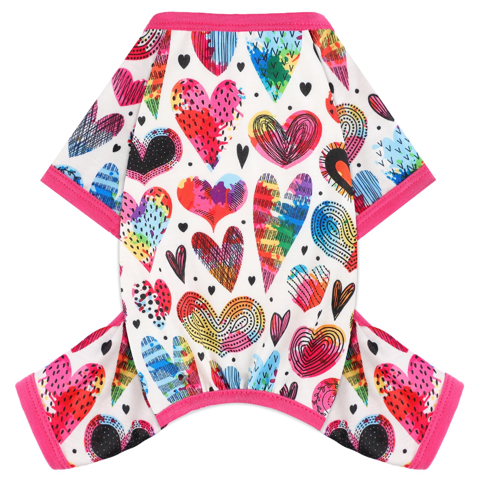 Vêtements d'été pour chien fille et garçon souples taille XS motif cœur mignon