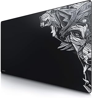 TITANWOLF - Extra Large Gaming Mouse Mat 1200x600mm Oversize - XXL Mouse Pad - Desk Pad XXXL Extended – Mice Mat Pad For Precision and Speed - Non-Slip Rubber Base – For Mouse and Keyboard - Black