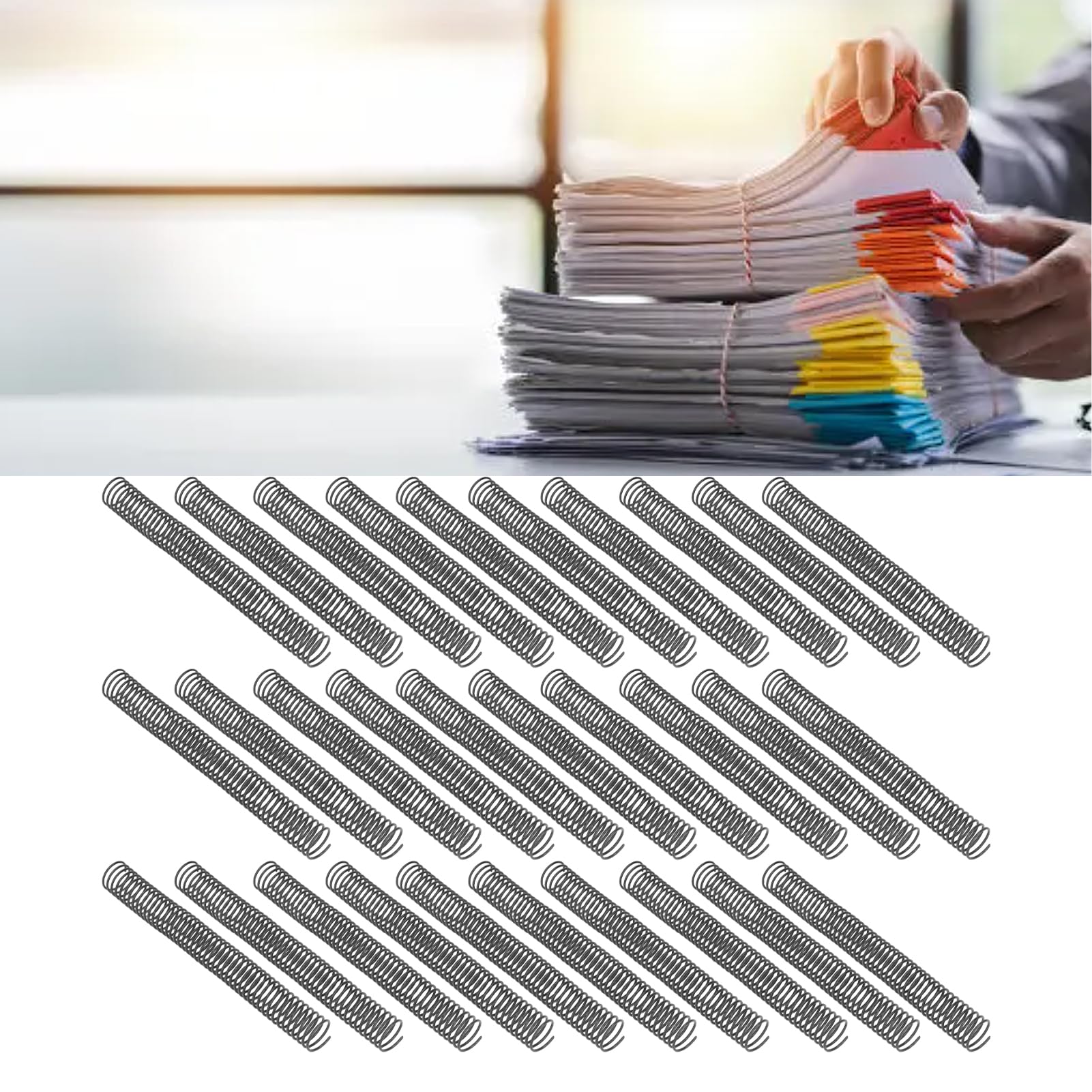 Bobine di rilegatura a spirale da 30 pezzi Pettini di rilegatura riutilizzabili Rilegature a spirale in plastica Dorso ad alta capacità per 260 pezzi di documenti A4 Documenti