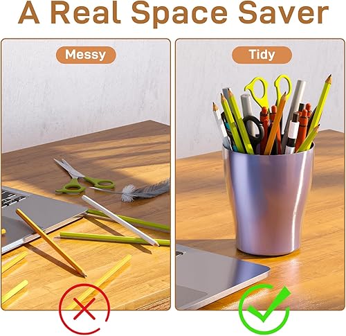 Miniatura 4 de HEMOPLT Portalápices - Paquete de 4 soportes para lápices para escritorio, organizador de escritorio extra fuerte, organizador de suministros de