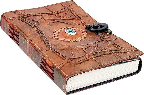 Miniatura 2 de cuero Hocus Pocus, libro de hechizos, diario de cuero contra el mal de ojo, cuaderno de cuero forrado de cuero para diario