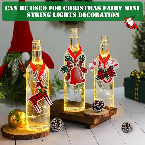Miniatura 5 de Paquete de 24 botellas de vino transparentes de Navidad de 25.4 fl oz con tapas y etiquetas, botellas de vino vacías de Navidad de 25 onzas,