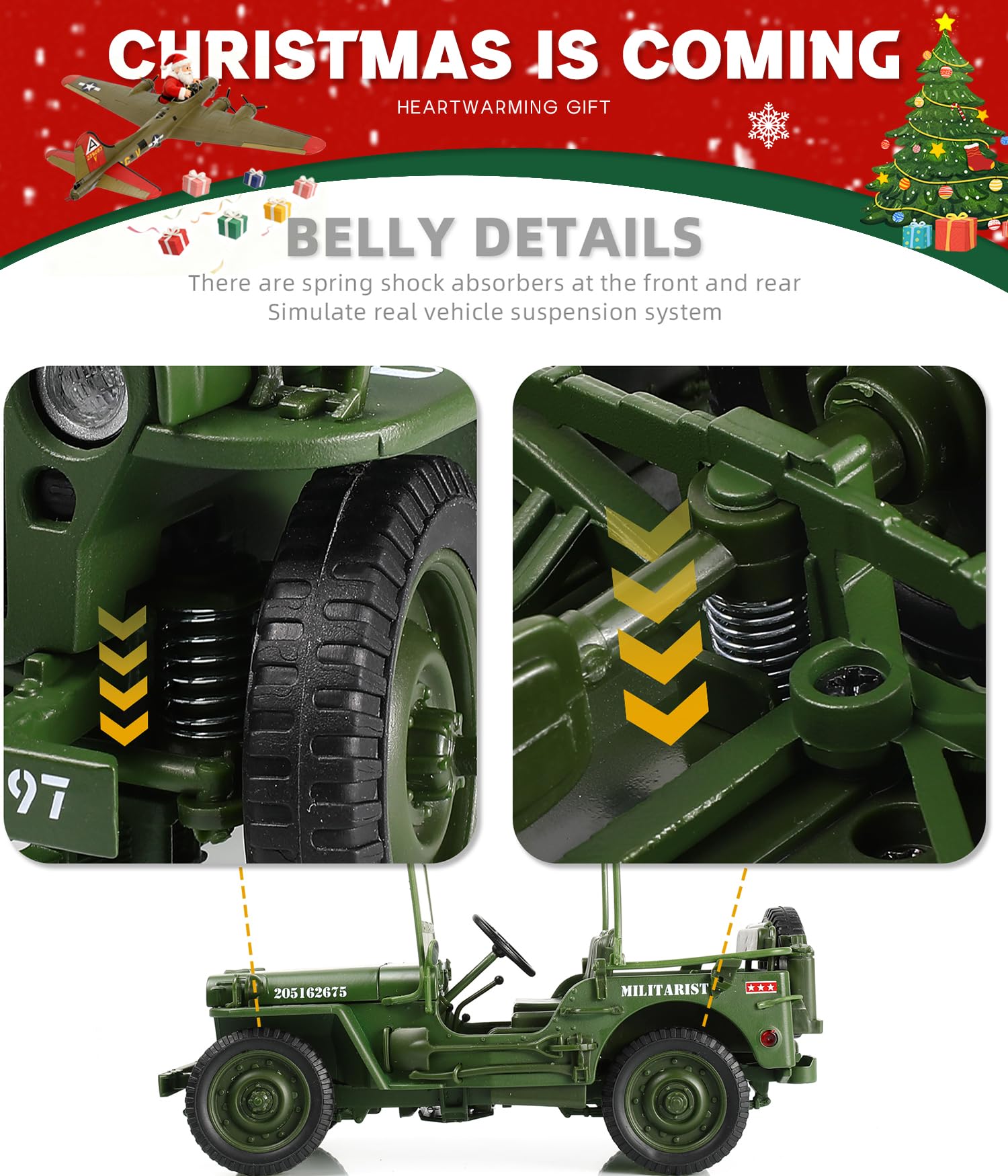 Amazon.com: NUOTIE 1/18 Scale Military Tactical Jeep Car Model