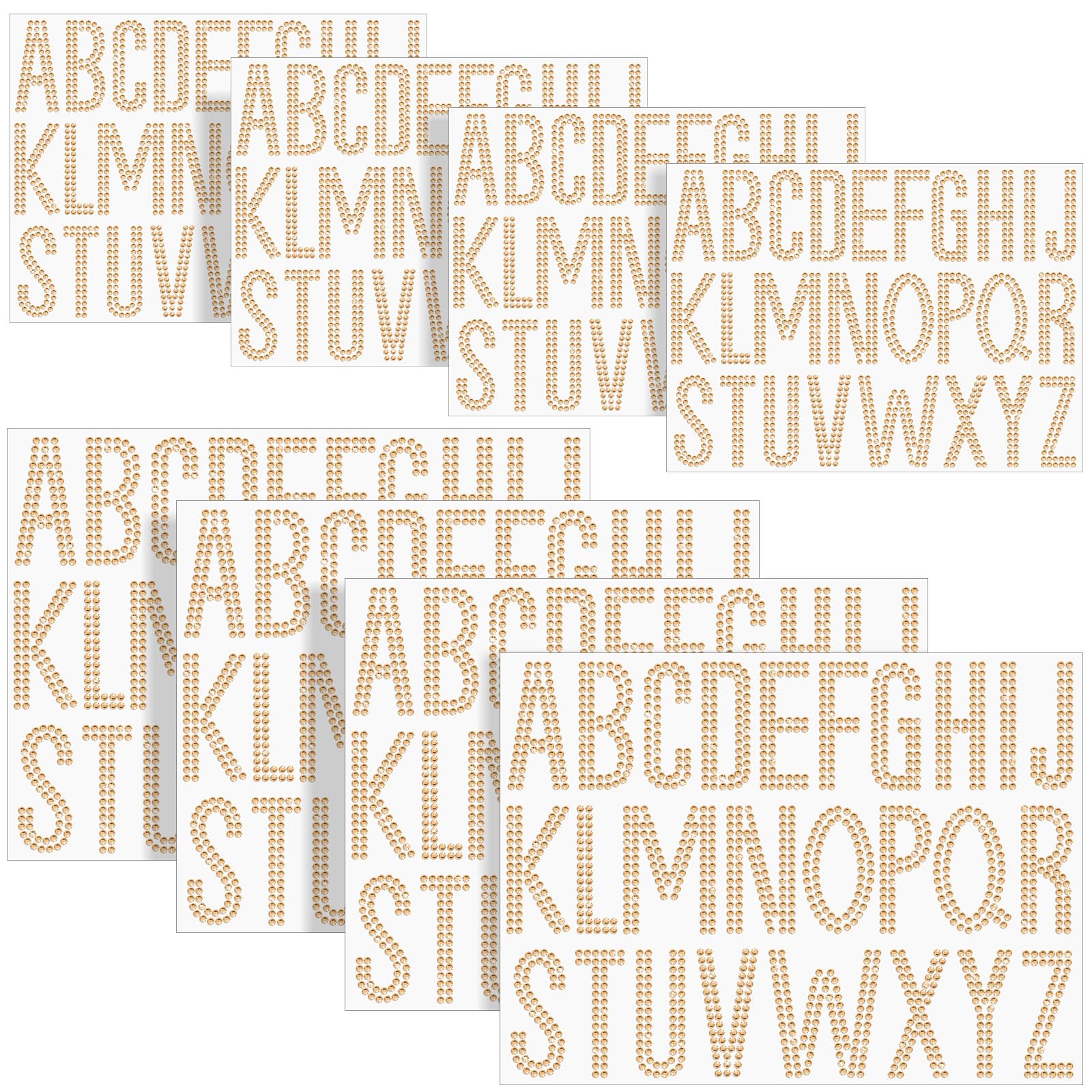 Autocollants lettres strass champagne doré Qilery pour customisation