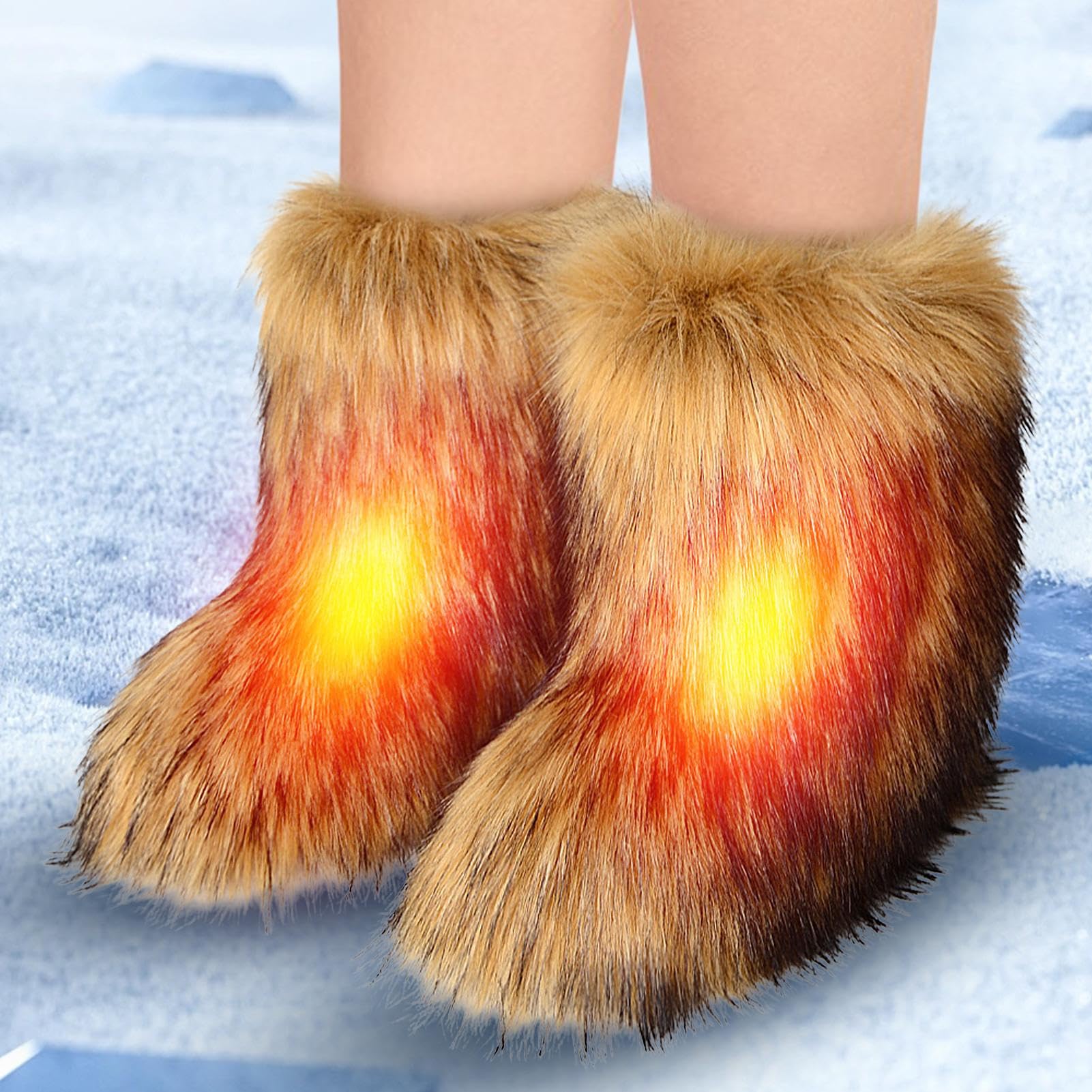 Bottes en Fourrure d'Hiver - Chaussures Plates d'Extérieur avec Design Élégant, Cadeau pour Petite Amie, Mère, Épouse