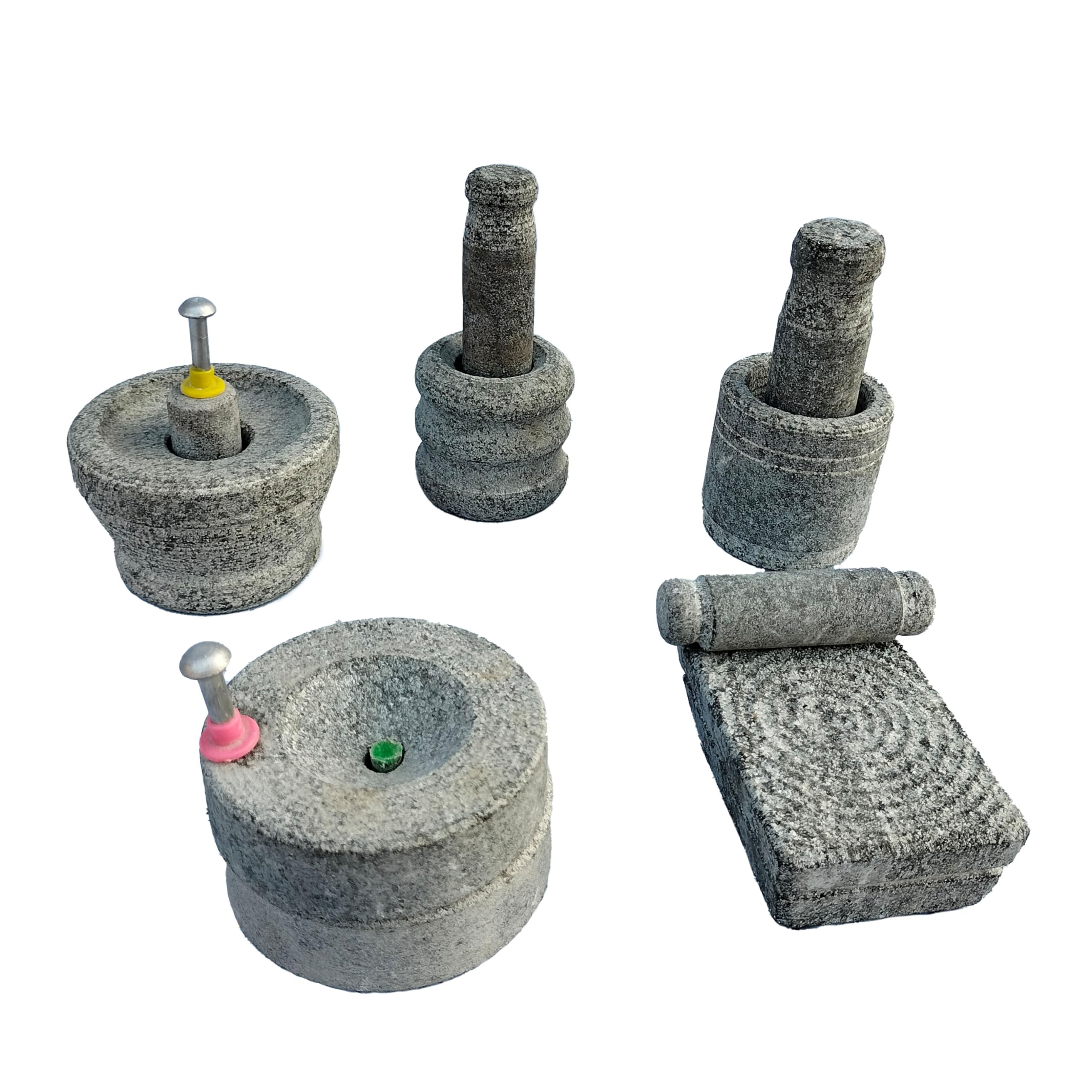 NOMZ Stone Miniature Kitchen Playset for Kids - Ideal for Pooja, Grahapravesam, and Traditional Home Decor - Includes Grinding Stone - Small Size (Set of 5) in Elegant Grey (B0CTCKF4XF) Amazon Price History, Amazon Price Tracker