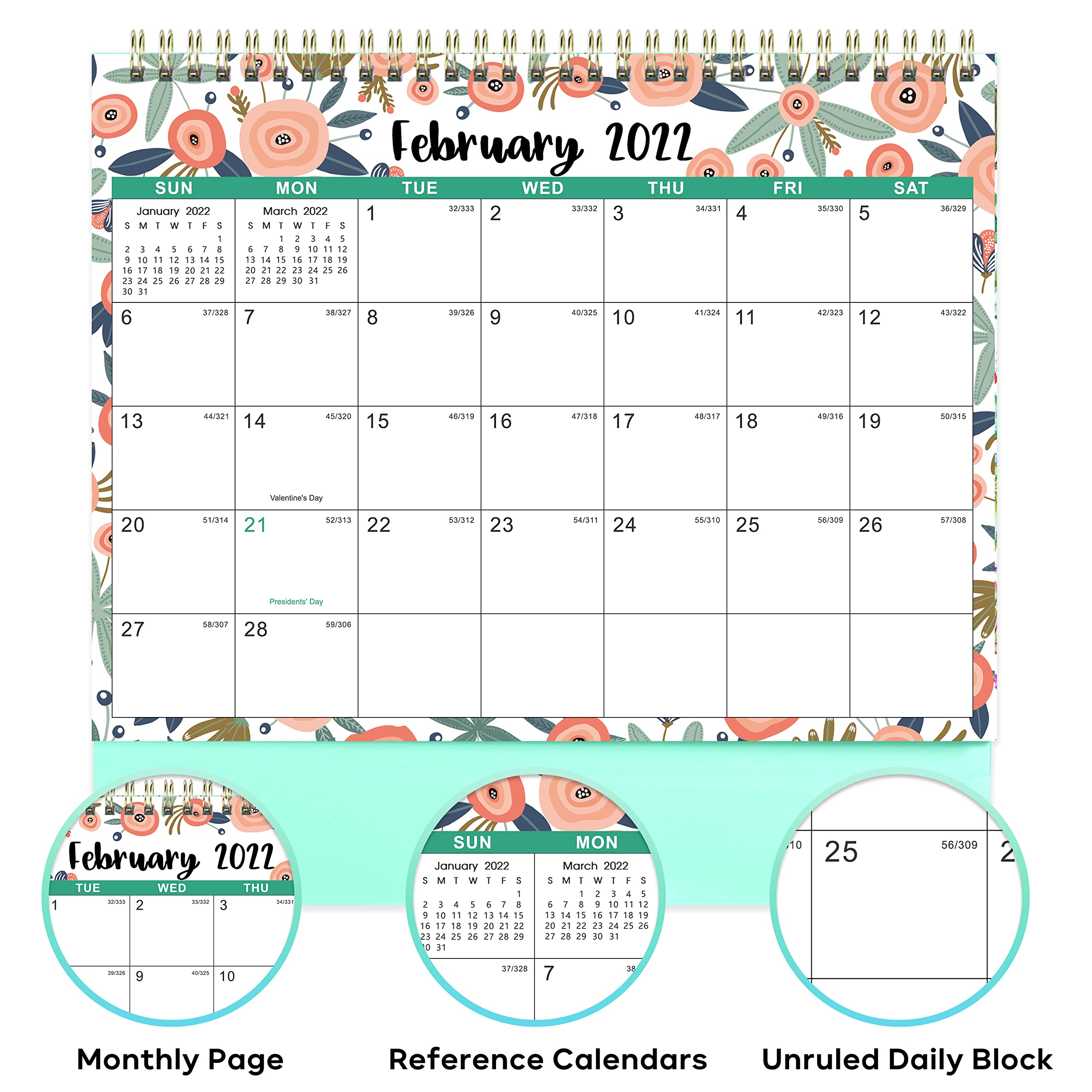 Desk Calendar 2022 Standing Flip 2022 Desktop Calendar with Thick