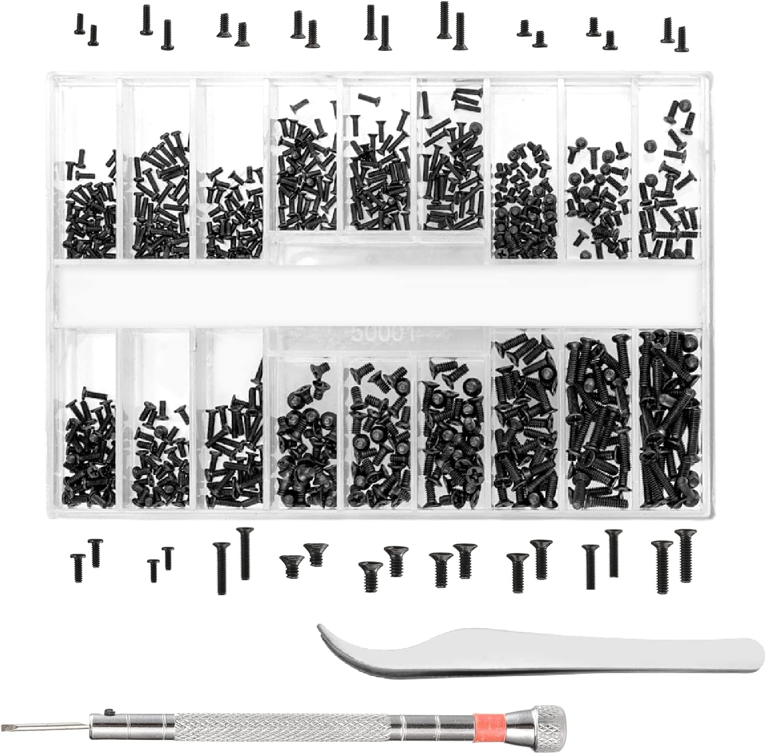 Jalan 630 Pcs Tiny Micro Repair Screw Kit with Screwdriver for Spectacles, Laptop, Jewelry - Convenient Easy Carry