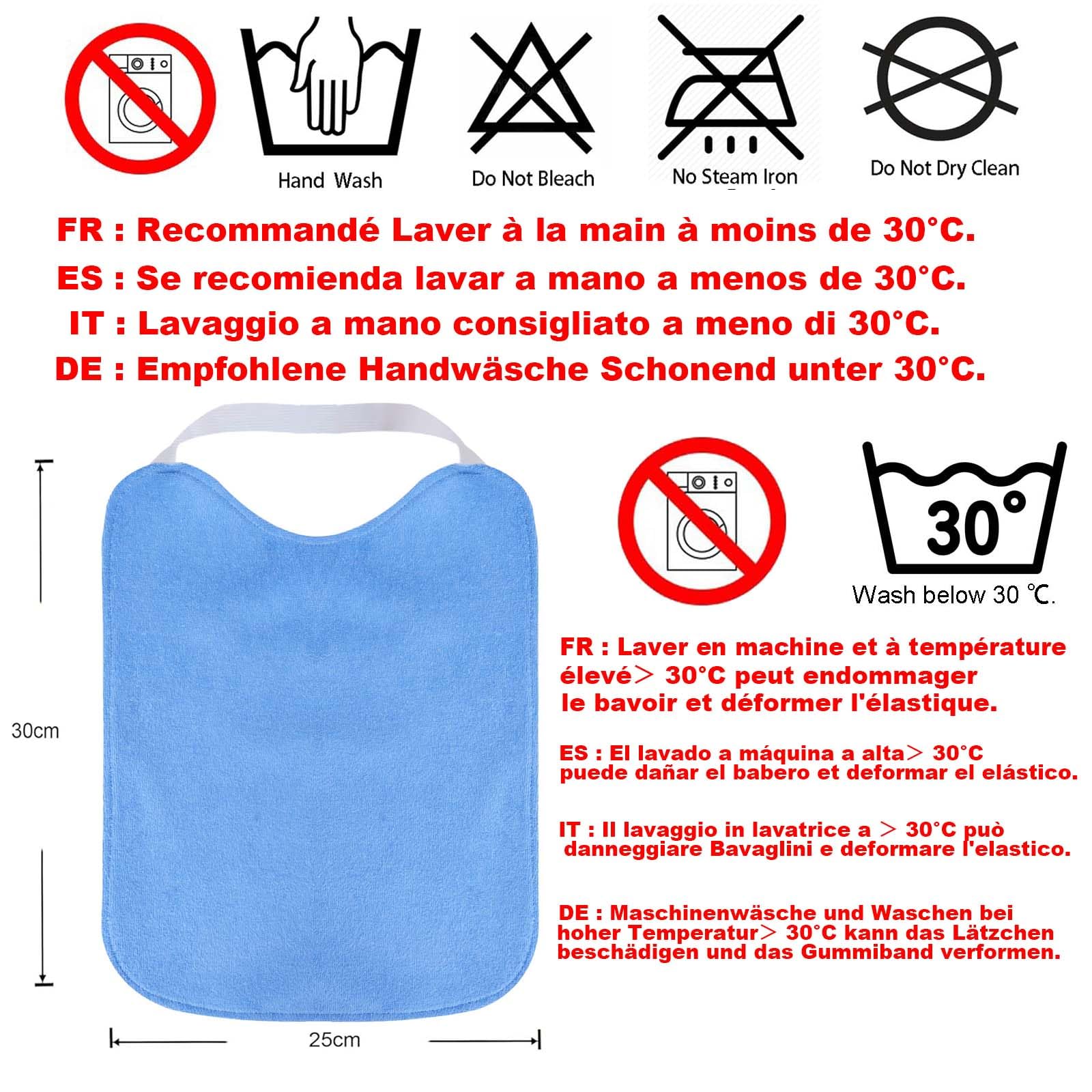 SLOSH Bavaglini Impermeabili con Elastica Elastico Bavaglino Impermeabile per Asilo Bavaglini Grandi Lavabili Panno per Ruttino Pappa Svezzamento per Bambini 0 a 3 Anni