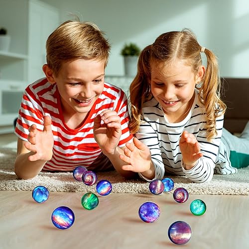 Miniatura 6 de Pllieay 24 piezas de bolas hinchables de galaxia, bolas hinchables espaciales a granel de 32 mm, bolas temáticas espaciales para niños, recuerdos de