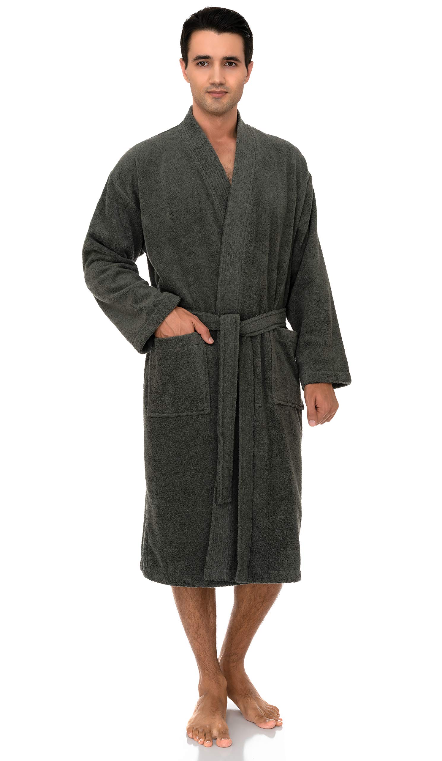 TowelSelections Mens Robe Cotton Terry Cloth Bathrobe Soft Kimono Towel Bath Robe for Men XS to 4X