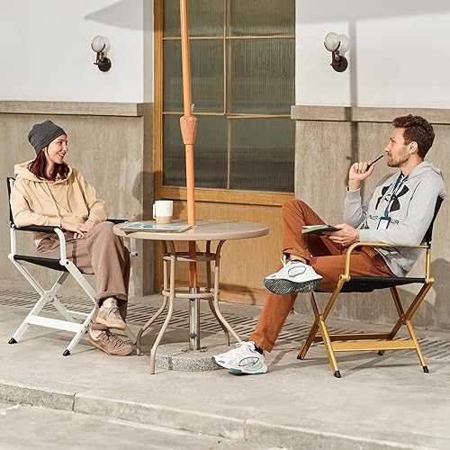 Miniatura 9 de EVER ADVANCED Silla de directores de aluminio, sillas plegables de cine de estudio, silla de vendedor de eventos, 19 pulgadas de altura del asiento