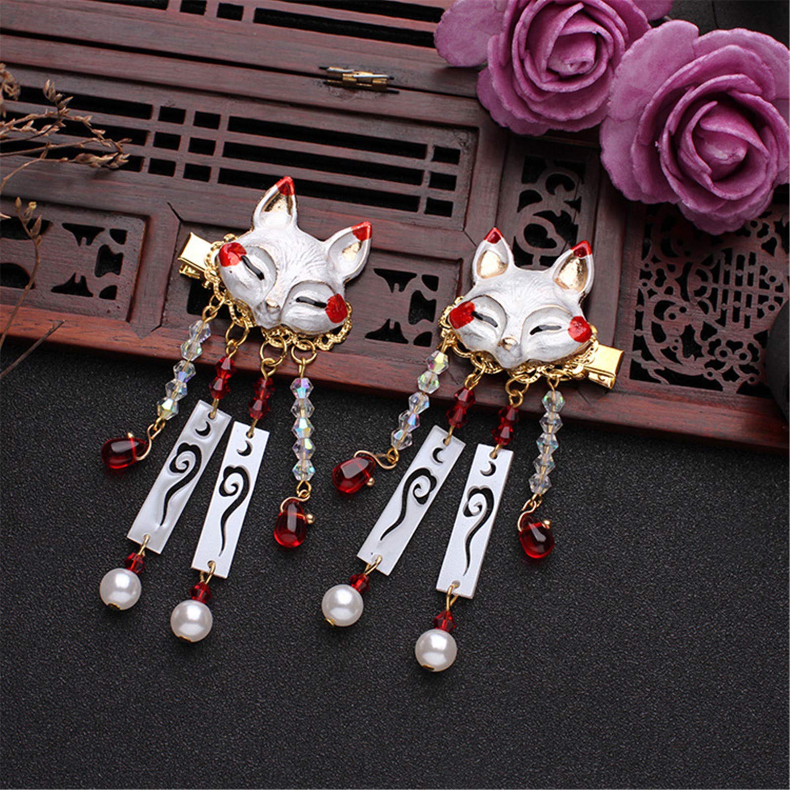 Amazon.co.jp: Hair Ornament, Tassel, Hair Clip, Kanji Kimono