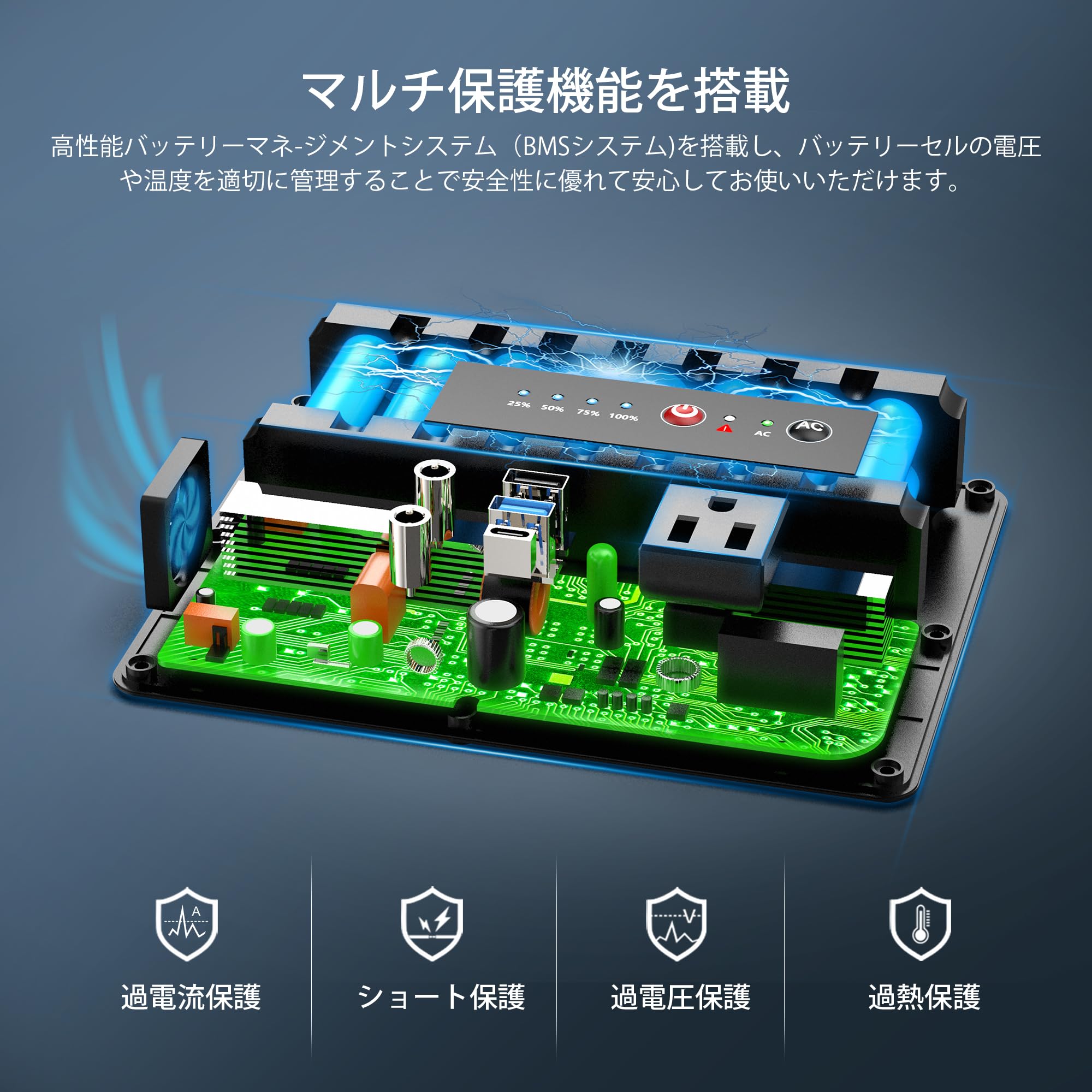 Powkey ポータブル電源 G100 97.68Wh/26400mAh Amazon.co.jp: Powkey ポータブル電源 G100 97.68Wh/26400mAh ぽ