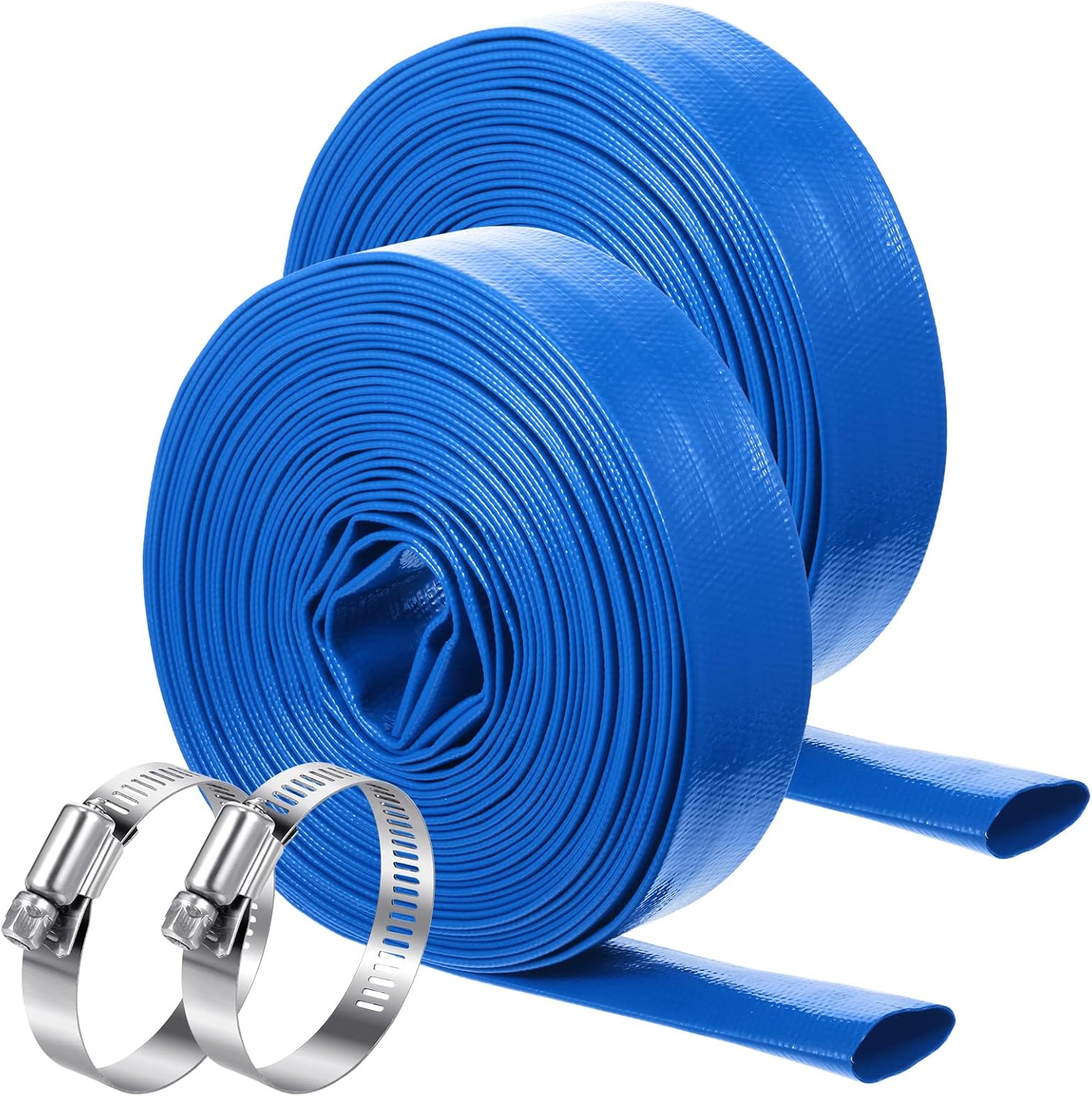 2 Pack 1 1/2 Inch x 50 Feet Swimming Pool Backwash Hose