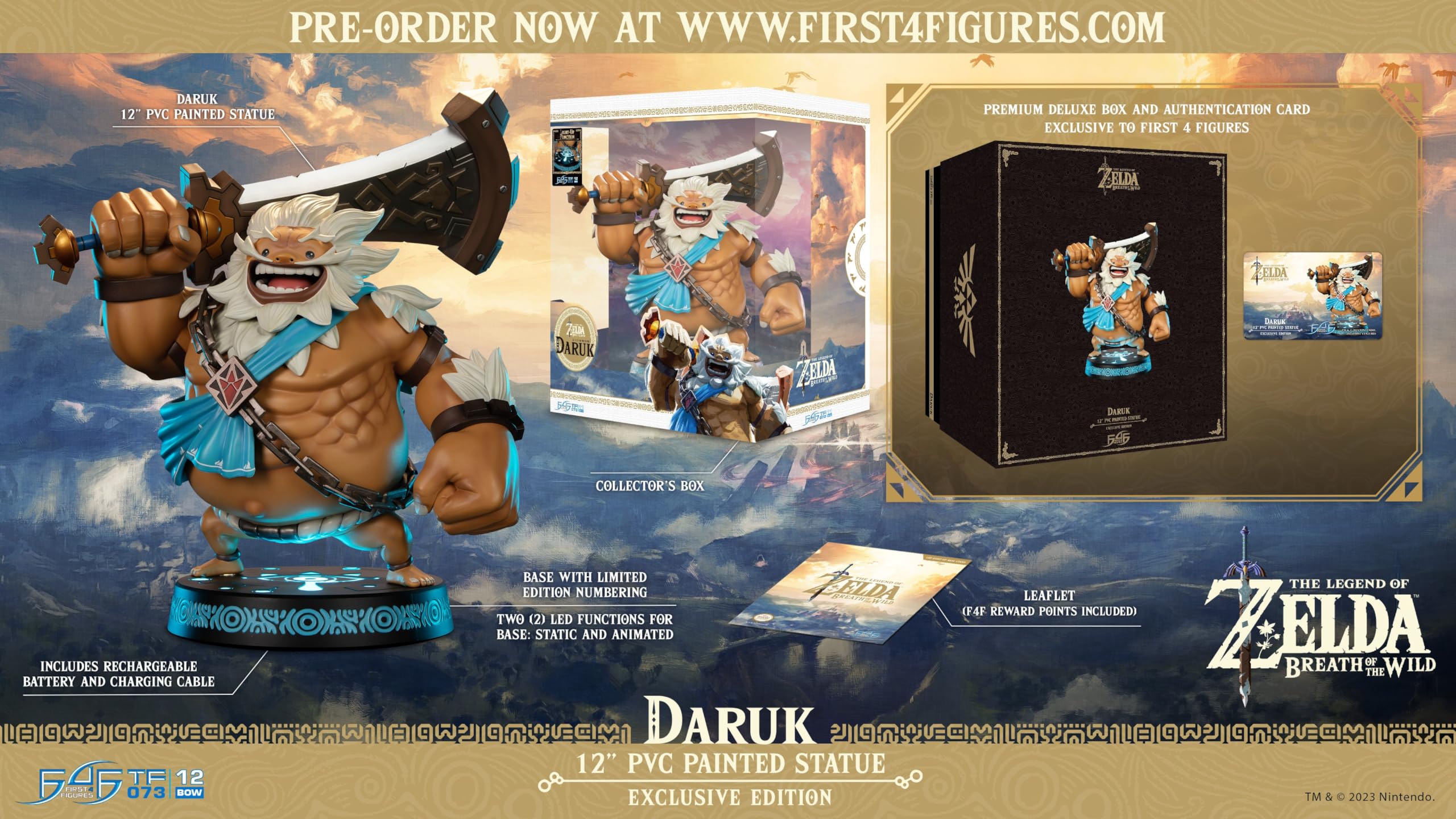 First 4 Figures La Legend de Zelda Breath of The Wild Statue PVC Daruk Edition Collector 30 cm, Noir