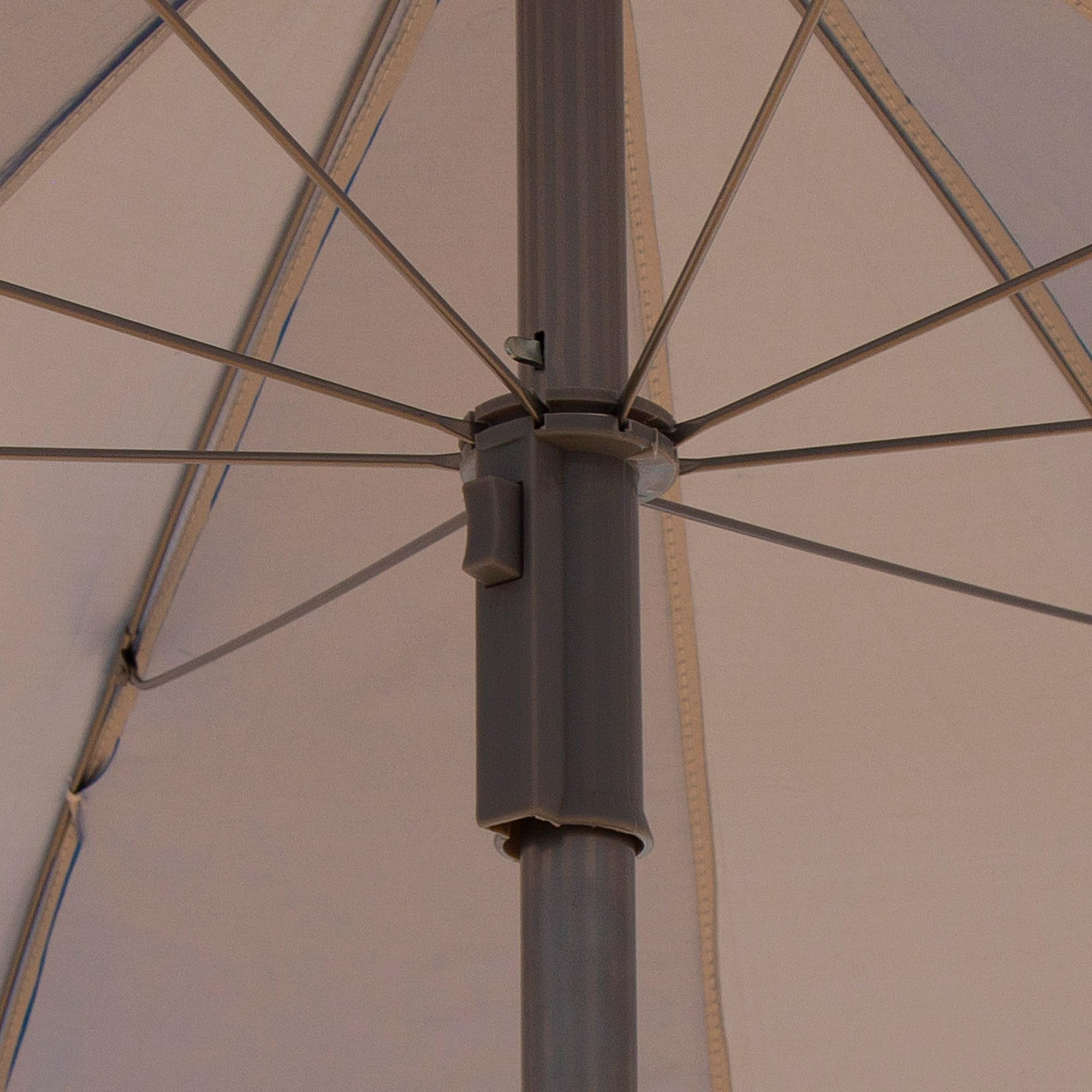 AKTIVE Parasol plażowy, 200 cm, niebiesko-białe paski, stalowy maszt, nachylona i regulowana wysokość, tkanina poliestrowa Oxford, ochrona UV50, pokrowiec do przenoszenia, duże parasole